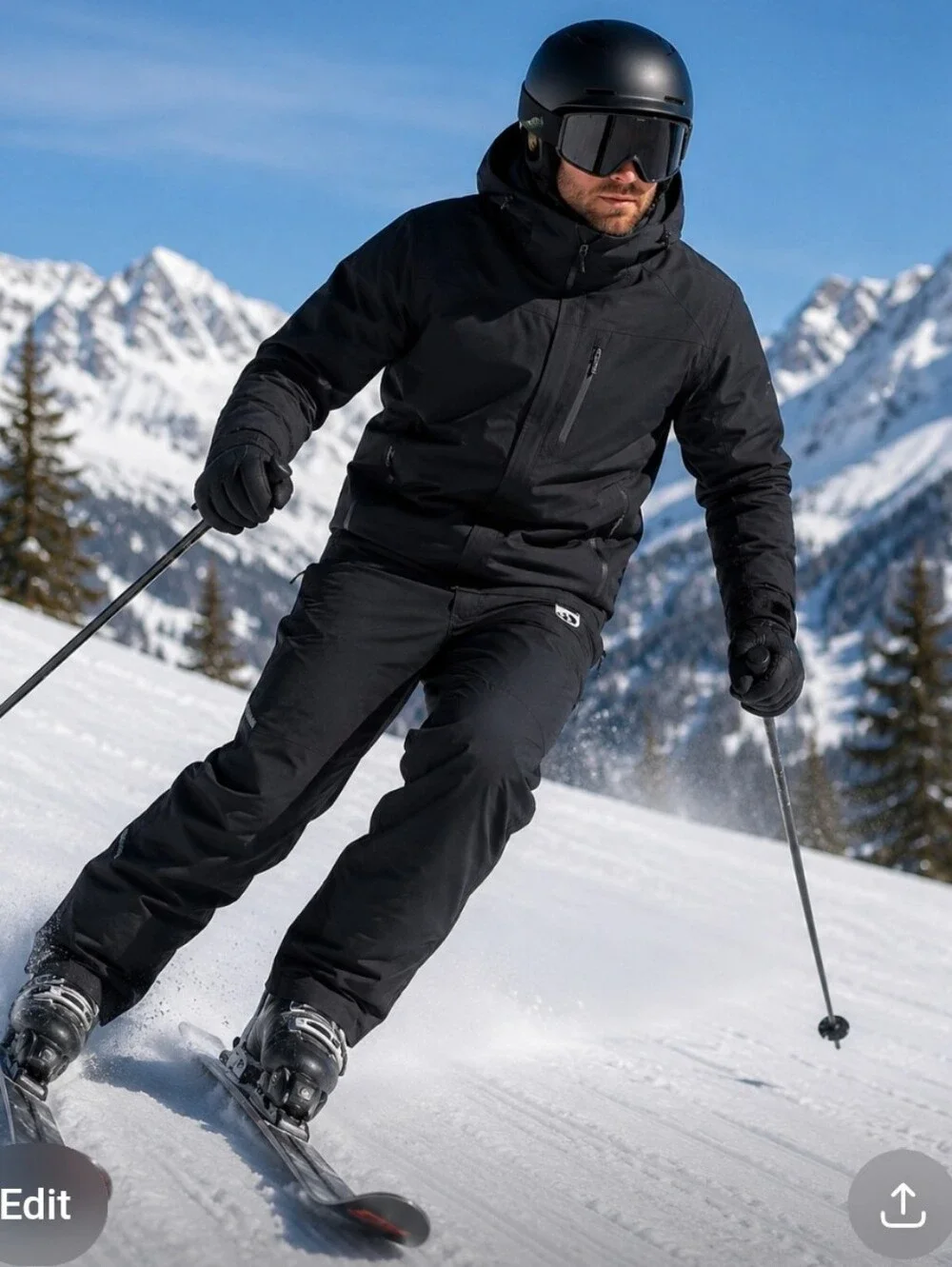 SKI New Mens 4XL Mens Marker Gillette Waist Black Ski Pants UT-19